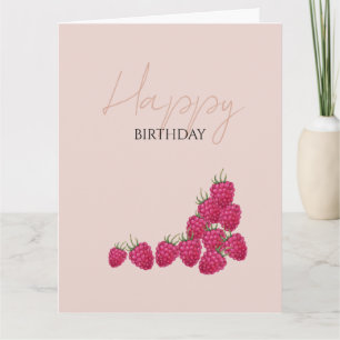 Raspberries Watercolor Illustration Card