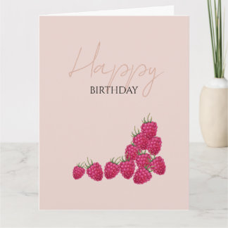 Raspberries Watercolor Illustration Card
