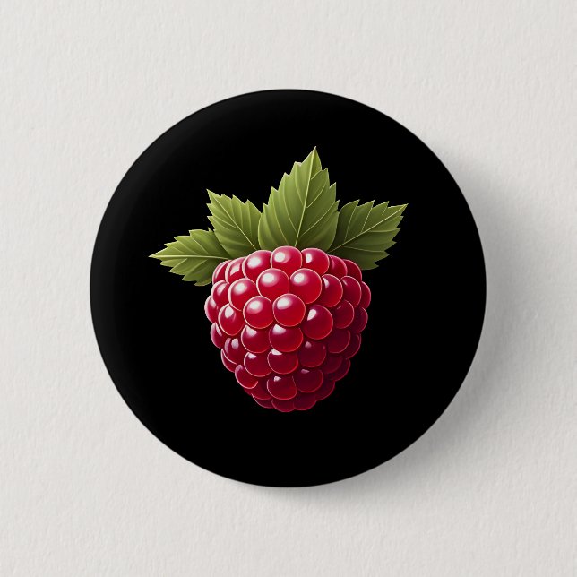 Raspberry 2 Inch Round Button (Front)