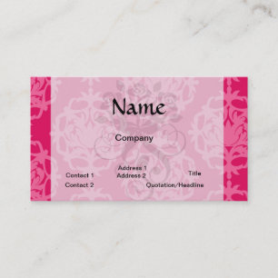 Raspberry and pink damask business card