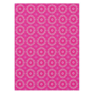 Raspberry and White Floral Tablecloth