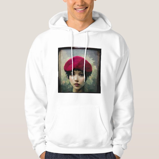 Raspberry Beret Hoodie (Front)