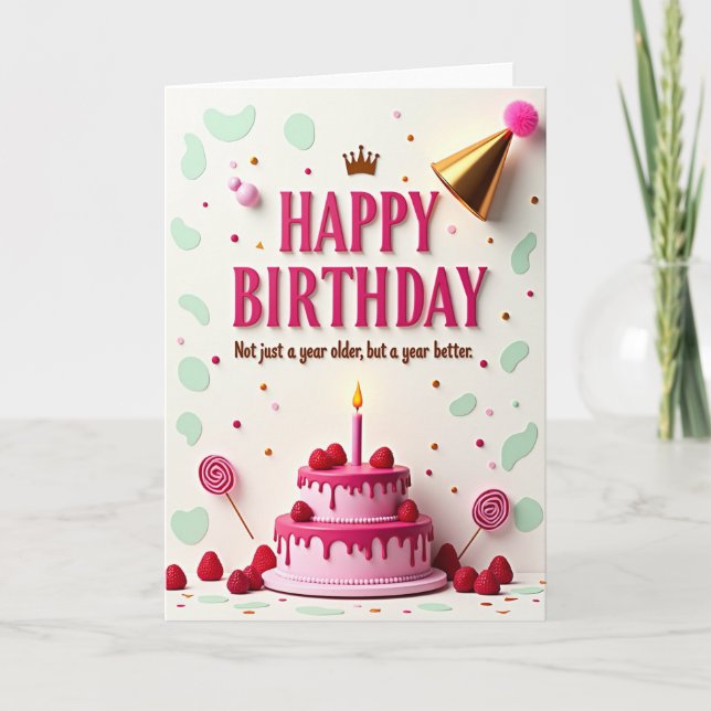 Raspberry Birthday Card (Front)