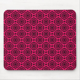 Raspberry Black Flower Seamless Pattern Mouse Pad