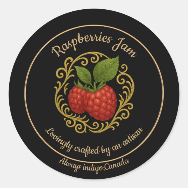 Raspberry Bliss – Artisan vintage Jam Label  (Front)
