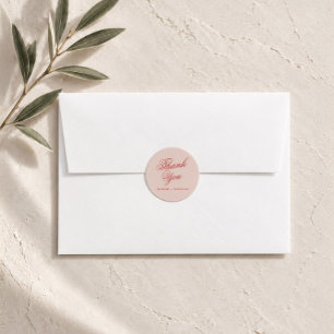 Raspberry Blush Wedding Thank You Sticker