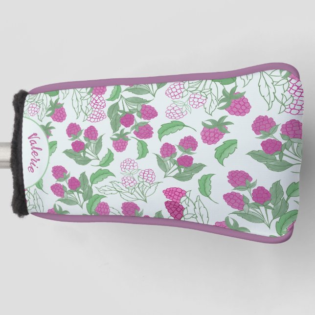 Raspberry Botanical Golf Head Cover (Front)