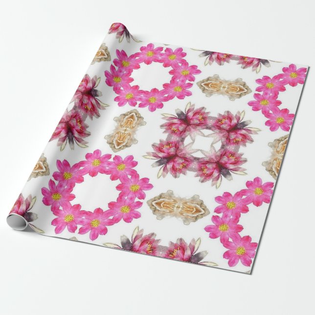 Raspberry Bouquet  Wrapping Paper (Unrolled)