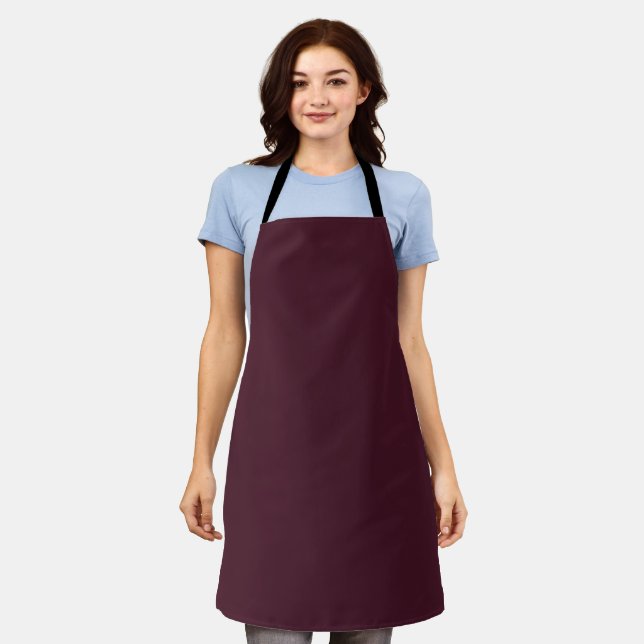 Raspberry burgundy | solid burgundy  apron (Worn)