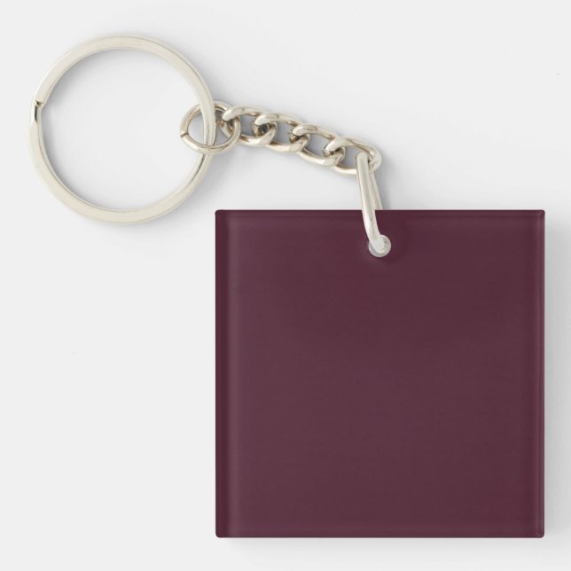 Raspberry Burgundy, Solid Burgundy  Keychain (Front)