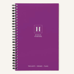Raspberry Classic Monogram Notebook