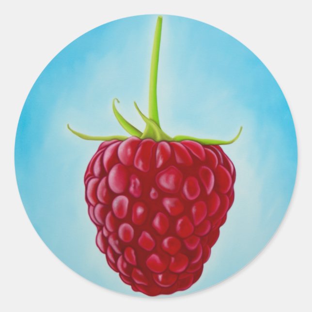 Raspberry Classic Round Sticker (Front)