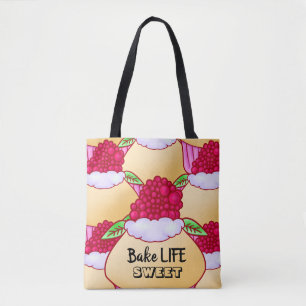 Raspberry Cream Muffin Cake Treat Bake Sweet Tote Bag