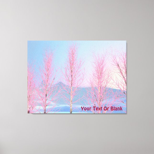 Raspberry Creme Birch Canvas Print (Front)