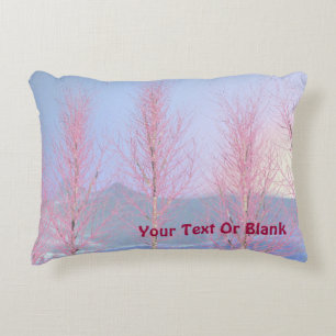 Raspberry Creme Birch Decorative Pillow