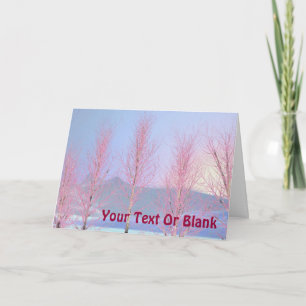 Raspberry Creme Birch Holiday Card