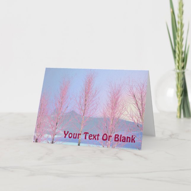 Raspberry Creme Birch Holiday Card (Front)