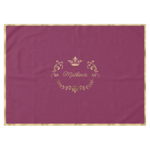 Raspberry Crown Crest Personalized  Tablecloth
