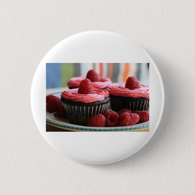 Raspberry Cupcakes 2 Inch Round Button (Front)