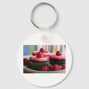 Raspberry Cupcakes Keychain
