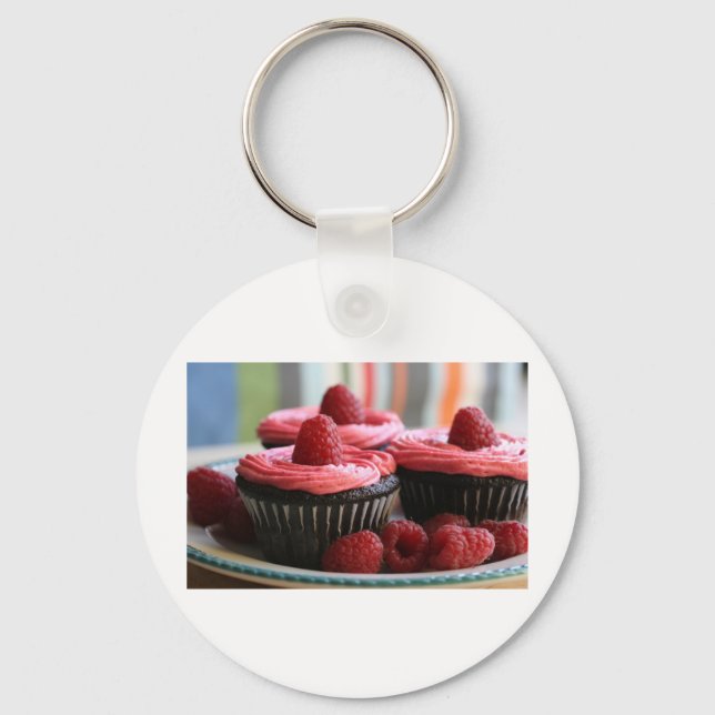 Raspberry Cupcakes Keychain (Front)