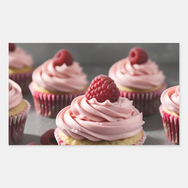 Raspberry Cupcakes Sticker (Front)