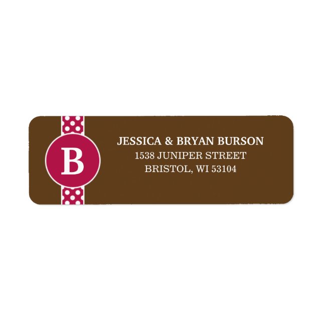 Raspberry Dainty Dots Custom Monogrammed Family (Front)