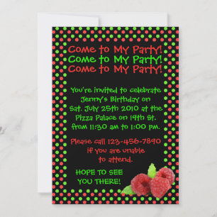 Raspberry Dots Invitation