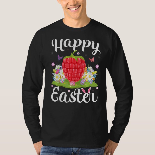 Raspberry Easter Egg Hunting Floral Raspberry East T-Shirt (Front)