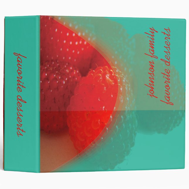 Raspberry, favourite dessert recipes book binder (Front/Spine)