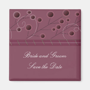 Raspberry Floral Save the Date Magnet