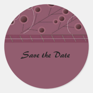 Raspberry Floral Save the Date Sticker