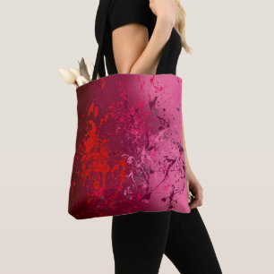 Raspberry Flurry: Abstract spatter art Tote Bag