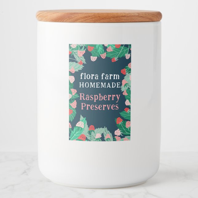Raspberry Frame Custom Homemade Jam Food Label (Front)