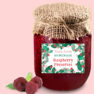 Raspberry Frame Custom Homemade Jam Food Label