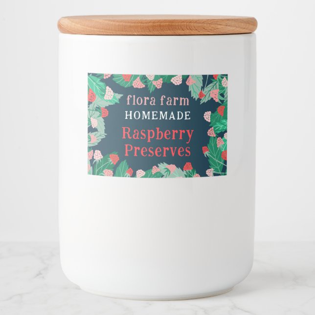 Raspberry Frame Custom Homemade Jam Food Label (Front)