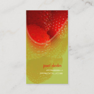 Raspberry, fresh produce photo business cards