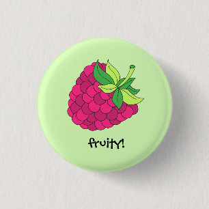Raspberry Fruit 1 Inch Round Button