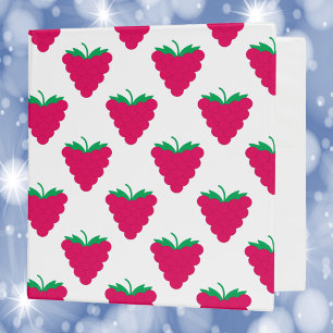 Raspberry Fruit Berry Pink Pattern Binder