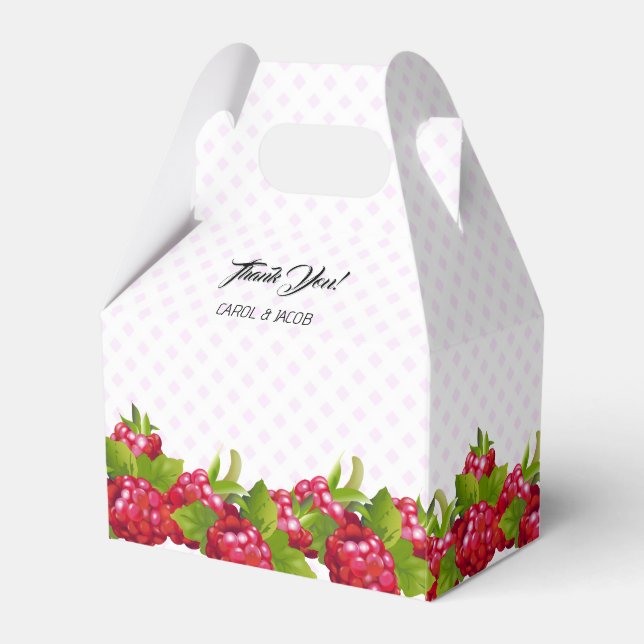 Raspberry Fruit Brunch Party Favor Box (Front Side)