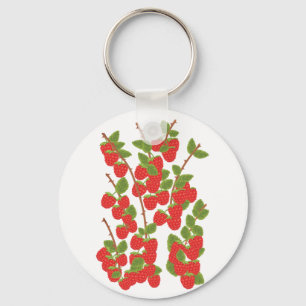 Raspberry fruit keychain