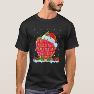 Raspberry Fruit Lover Matching Santa Hat Raspberry T-Shirt