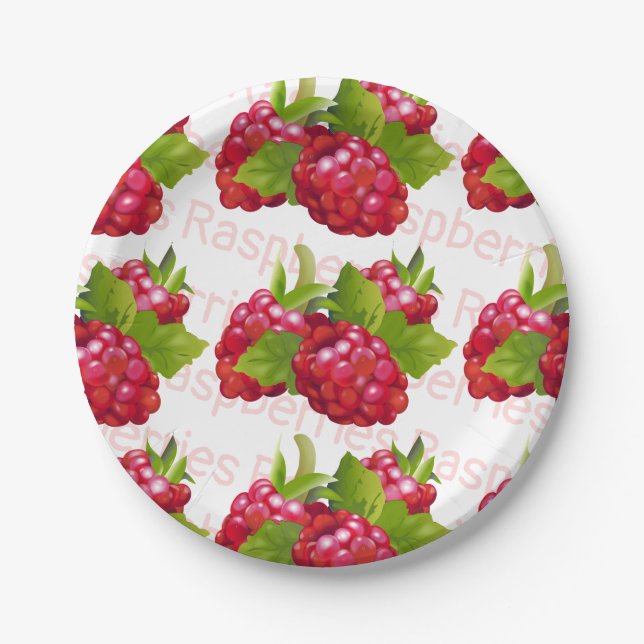 Raspberry Fruit Paper Plate (Front)