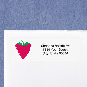 Raspberry Fruit Pink Personalize Return Address