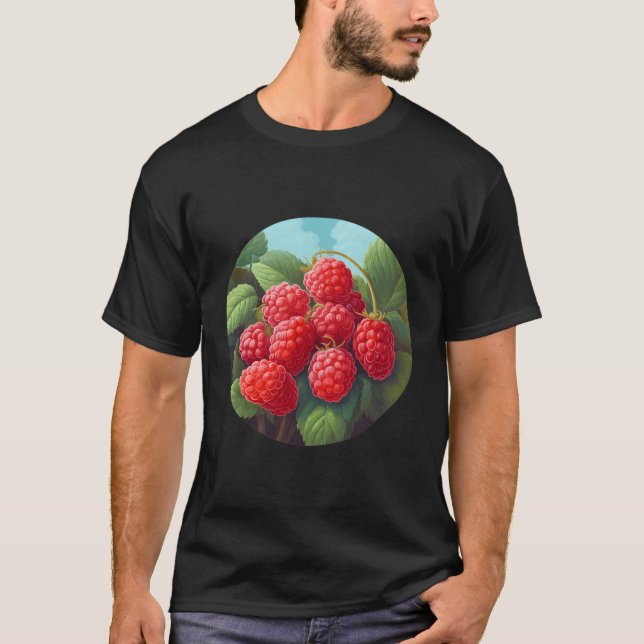 Raspberry Fruit Raspberry Motif Vegan Garden T-Shirt (Front)