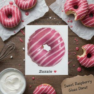 Raspberry Glazed Cake Doughnut Contour Kiss-Cut Vi