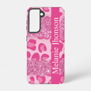 Raspberry Glitter Glam  Rose Gold  Monogram Samsung Galaxy Case