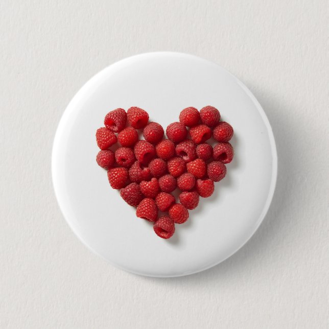 Raspberry Heart 2 Inch Round Button (Front)