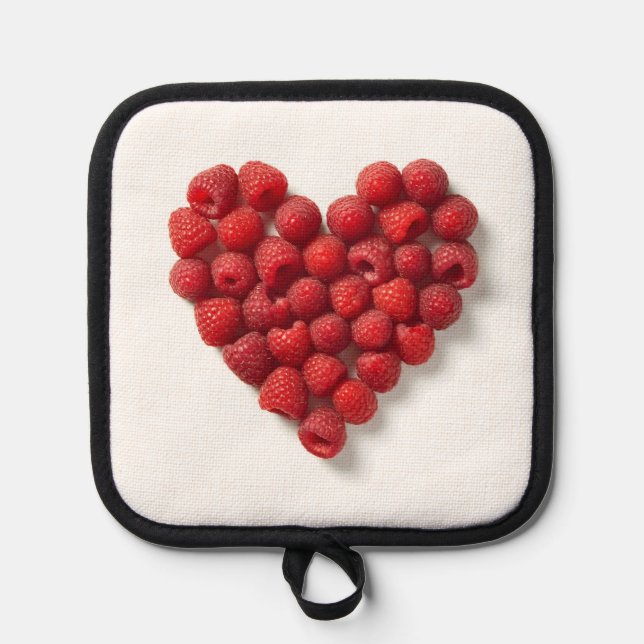 Raspberry Heart Pot Holder (Front)