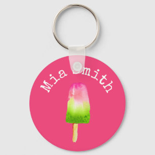 Raspberry ice-block pop art popsicle Summer Keychain